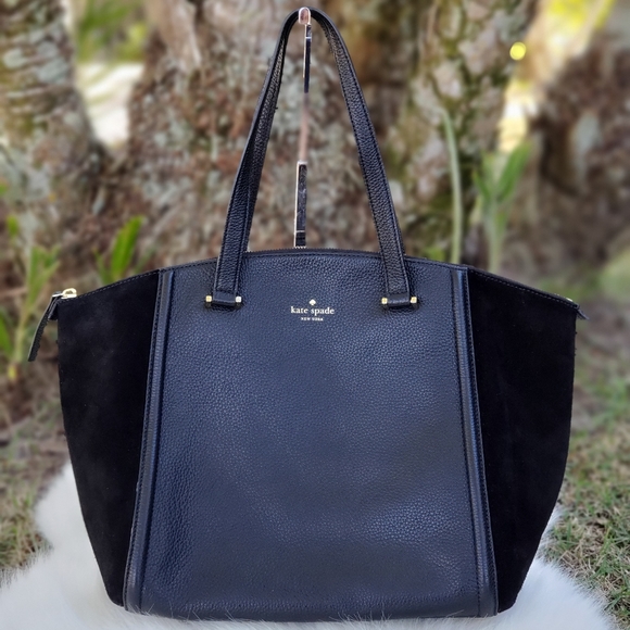 kate spade Handbags - Kate Spade Black Leatjer Suede Tote